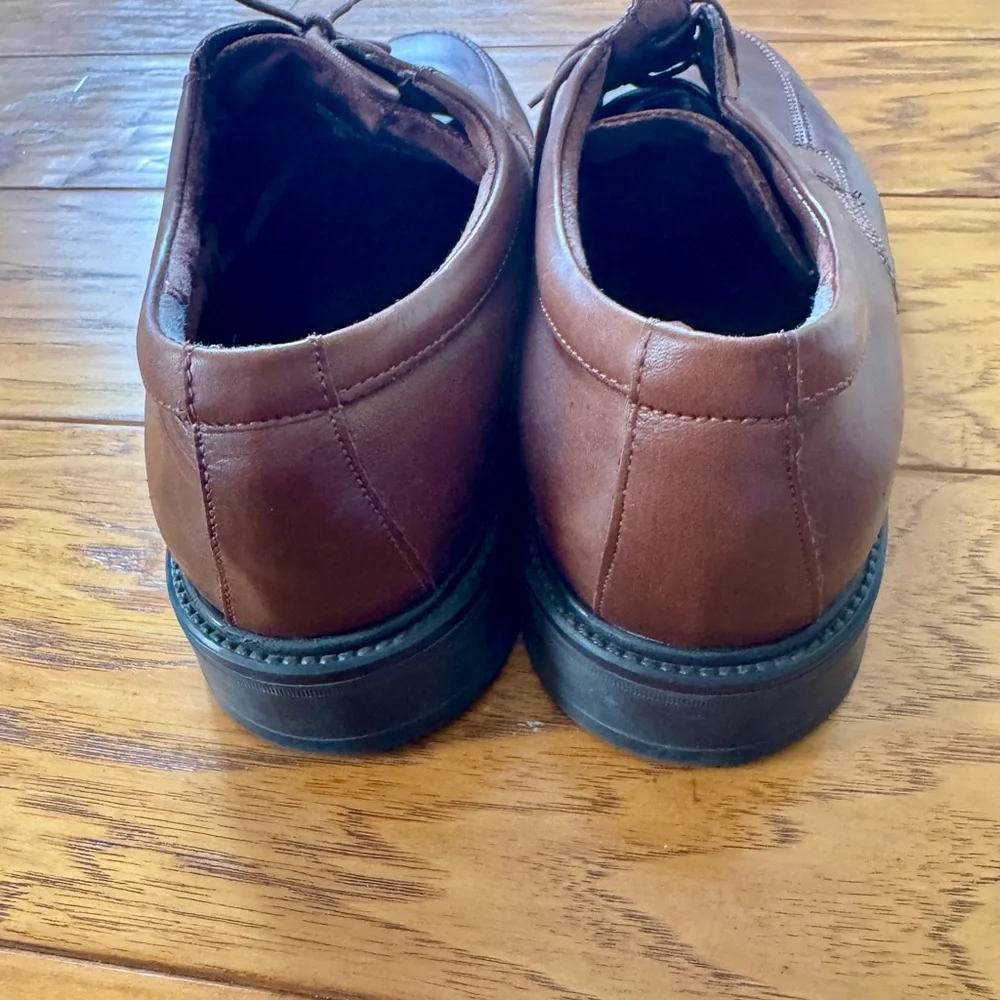 Bill Blass Men's 13 Brown Leather Mock Toe Derby Oxford Dress Shoes Comfort Sole